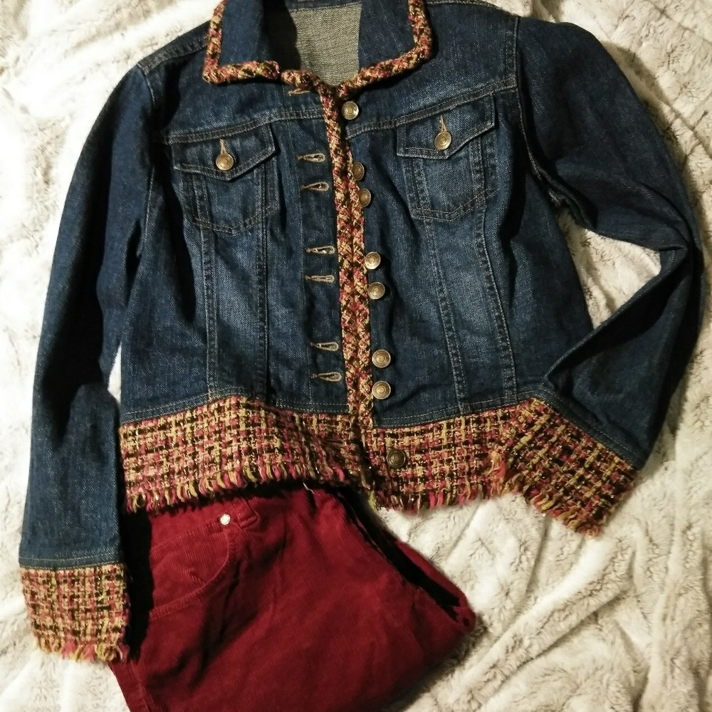 Liz Claiborne Petite S Women's Denim & Yarn Jacket